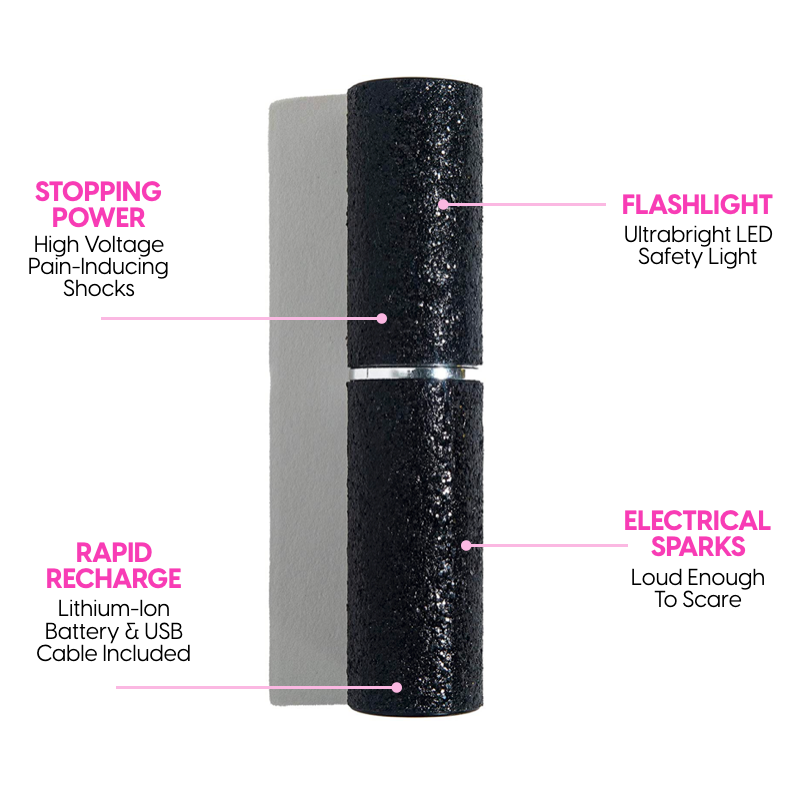 Mini Stun Gun | Black Glitter