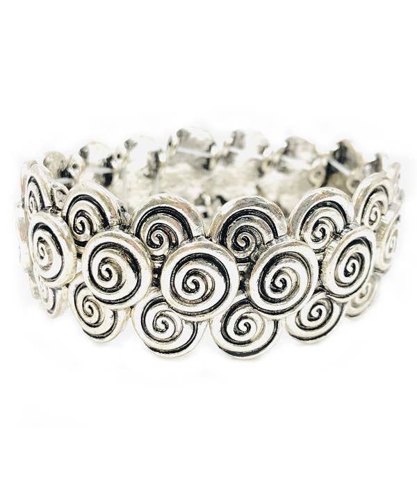 VINTAGE METAL SWIRL BRACELET - I1169SB-112304