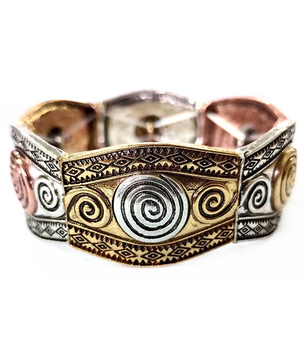 VINTAGE METAL SWIRL BRACELET - I1169MTB-112301