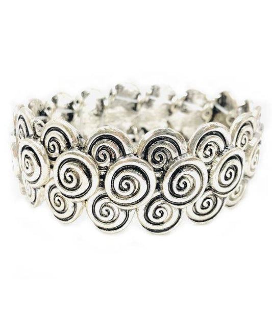 VINTAGE METAL SWIRL  BRACELET - I1169SB-112304