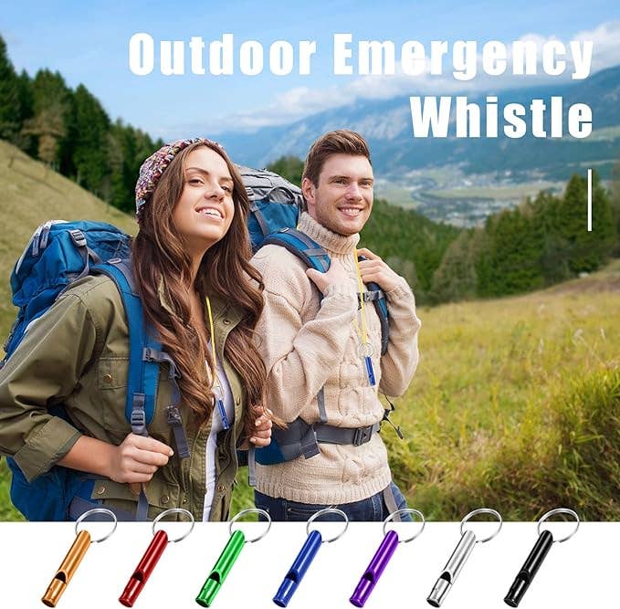 Keychain Accessory - Safety Whistle Keychain: Silver