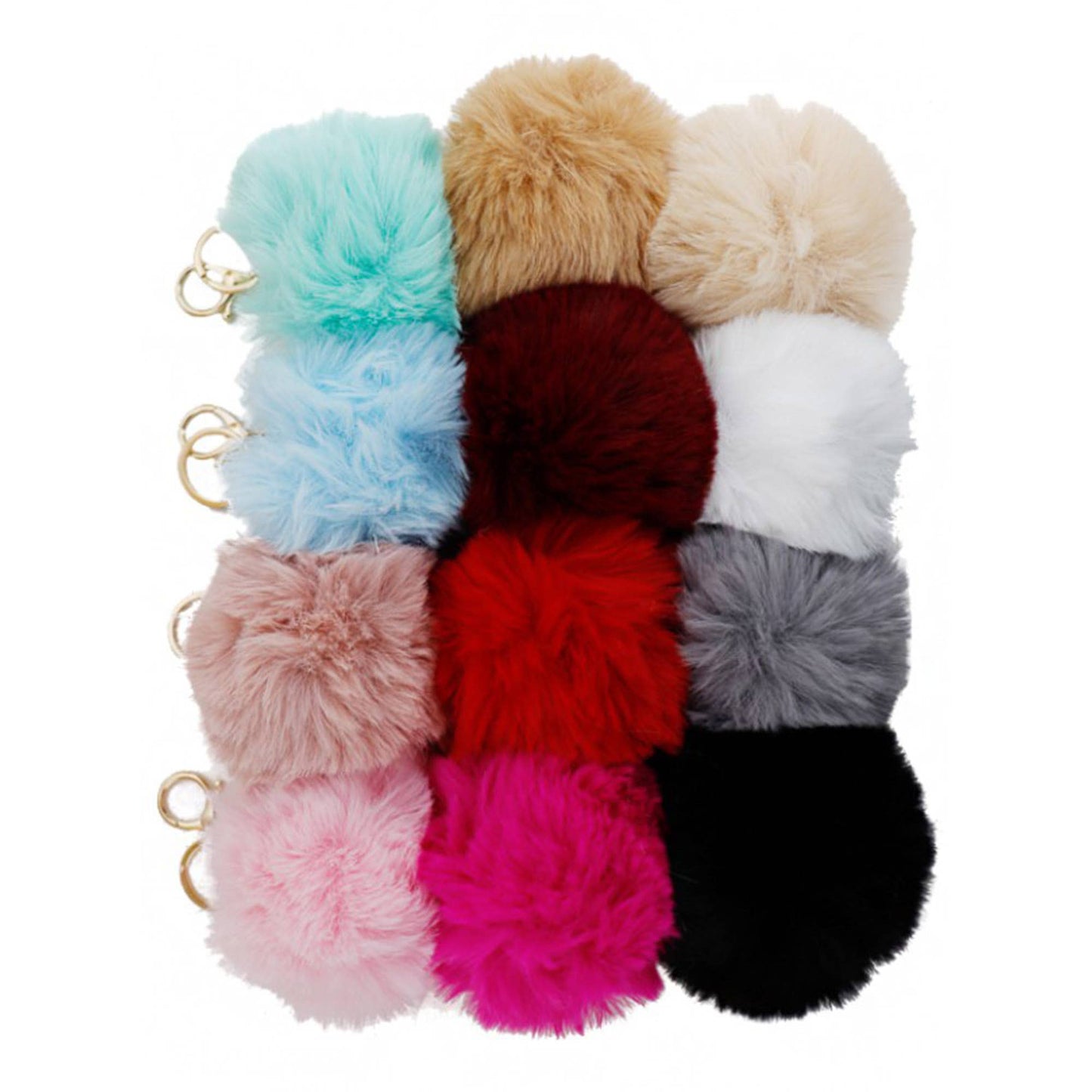 POM POM KEY CHAIN 616 (12PC): ASSORTED