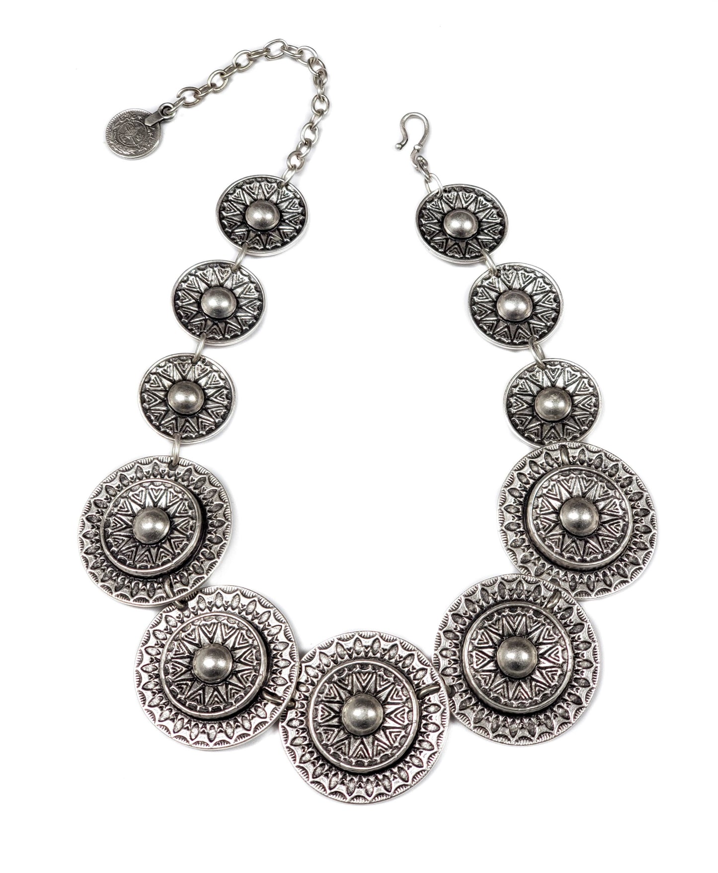 Hand Made Pewter Necklace Double Circles