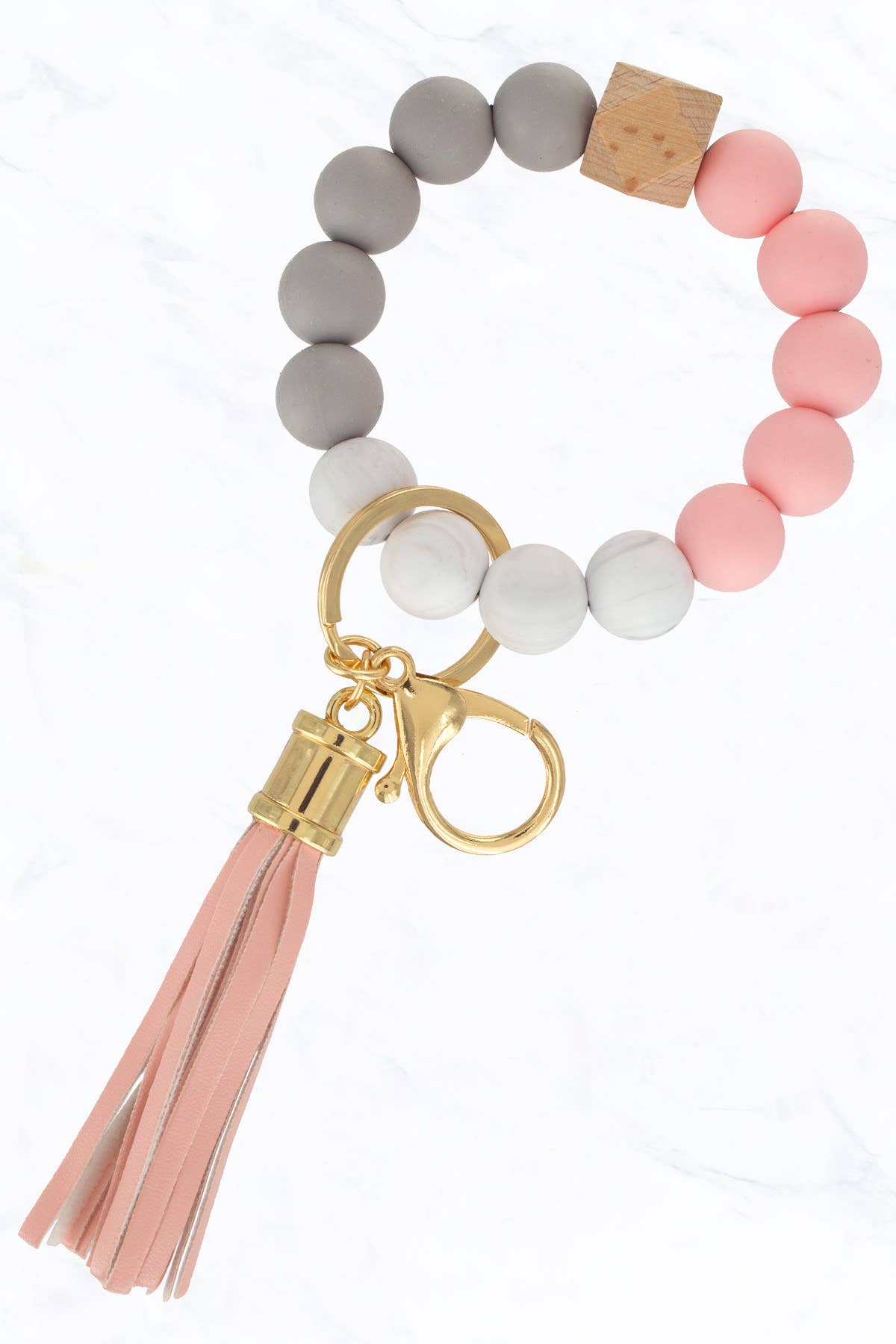 Color Silicone Beaded Key Ring Keychain