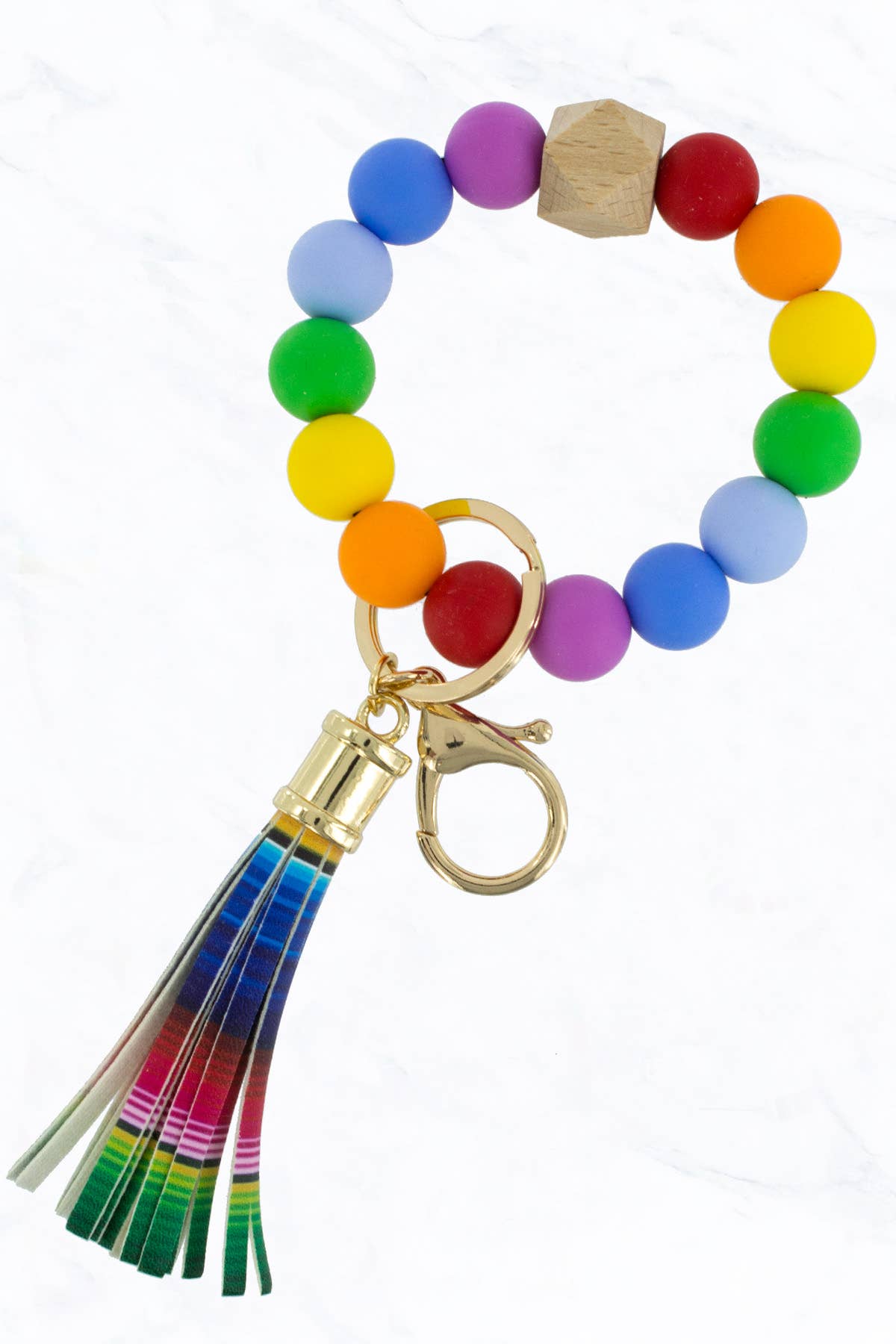 Color Silicone Beaded Key Ring Keychain