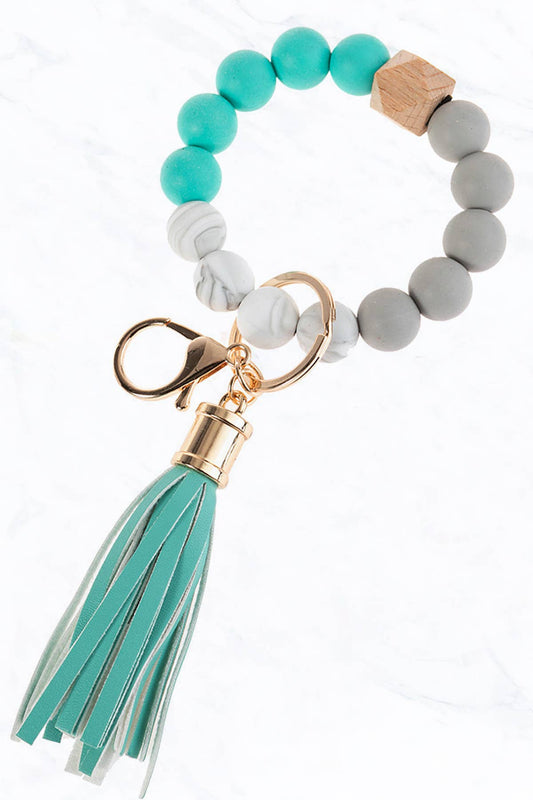 Color Silicone Beaded Key Ring Keychain