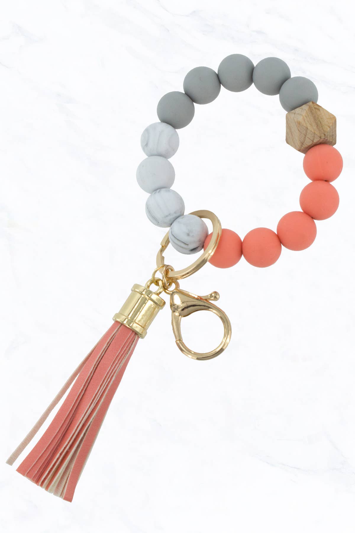 Color Silicone Beaded Key Ring Keychain