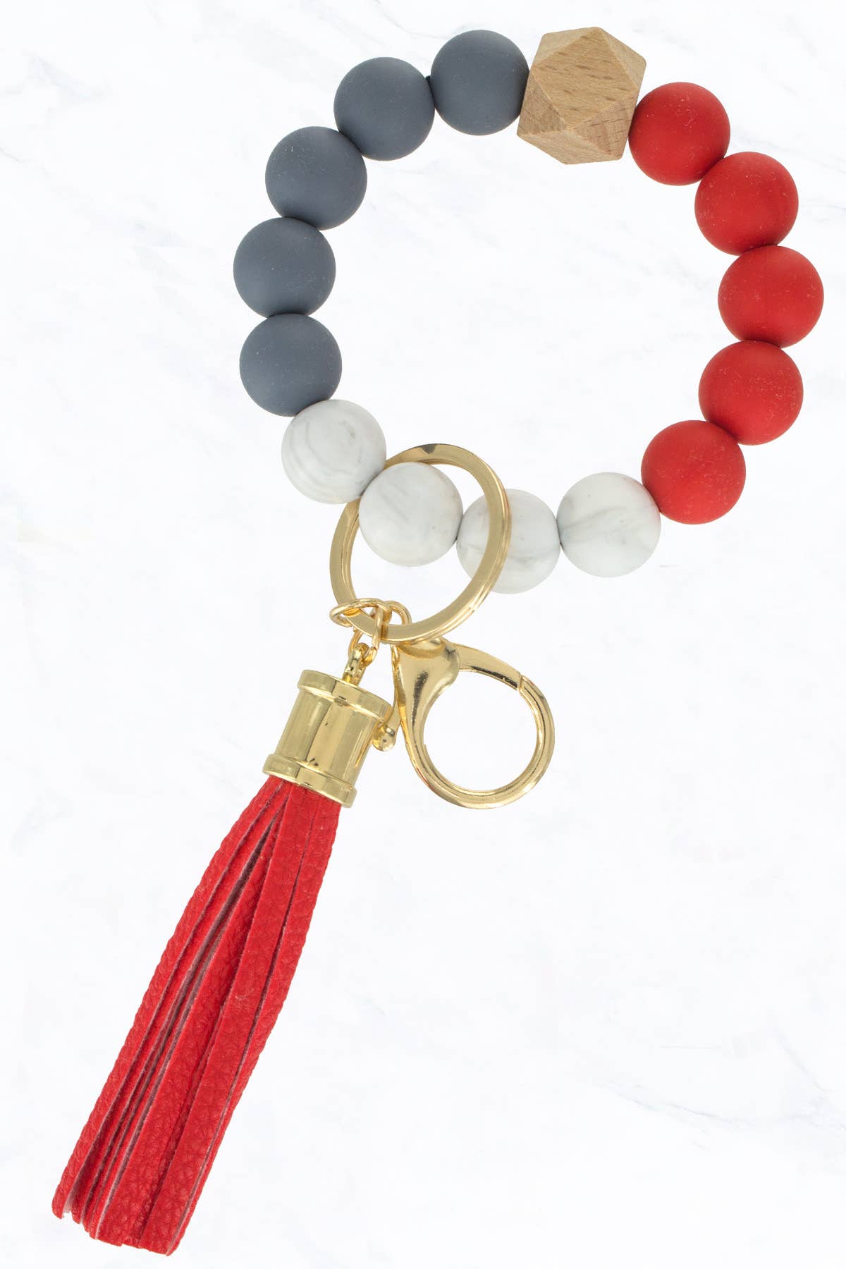 Color Silicone Beaded Key Ring Keychain