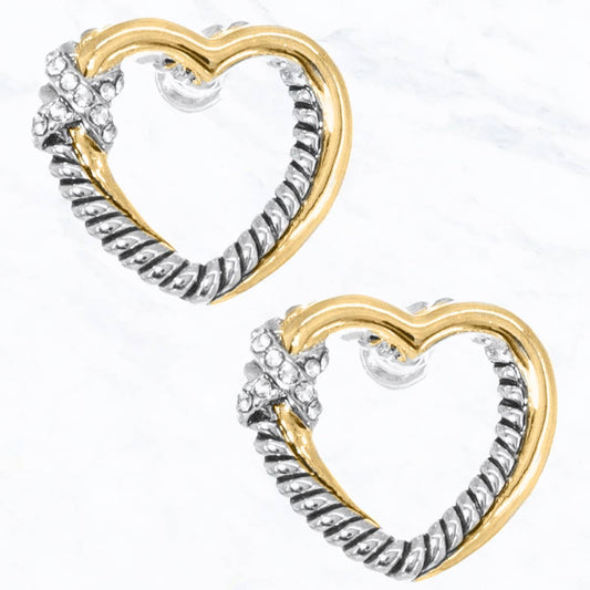 Love Knot Heart Stud Earrings