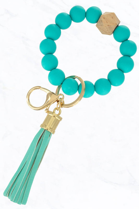 Color Silicone Beaded Key Ring Keychain